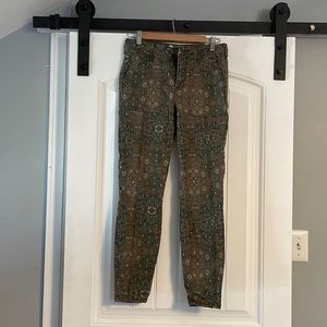 Anthropologie Cadet Slim Utility Pant - Green Motif